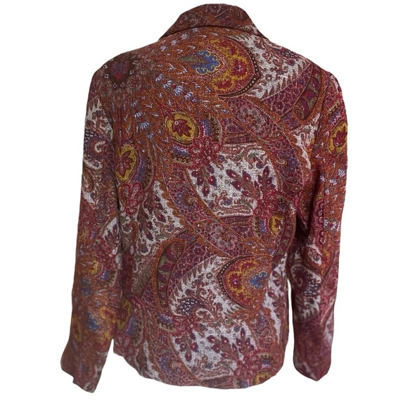 Coldwater Creek Multicolor Paisley Blazer Size S - Picture 4 of 9
